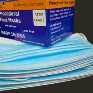 ASTM Level 3, Disposable Face Mask, Made in USA, 3 Layer, nose pin, ear loop