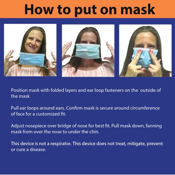 Disposable Face masek, Made in USA, Bacterial Filtration over 99%, Resistant to Blood Penetration